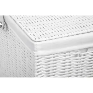 Hand Woven Plastic Laundry Hamper with Handles Medium (49 cm x 38.5 cm x 24.5 cm)