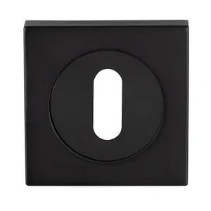 Square Lock Profile Escutcheon 51 x 51mm Concealed Fix Matt Black