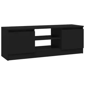 vidaXL TV Cabinet with Door Black 102x30x36 cm