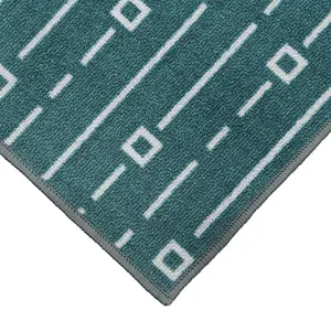 JVL Savio Machine Washable Runner Mat, 57 x 150 cm, Teal