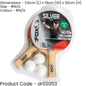 2 STAR Table Tennis Bat & Ball Starter Set - 1.5mm Sponge 5mm Blade Racket Kit