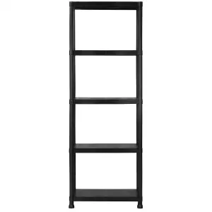 Oypla 5 Tier Black Plastic Heavy Duty Shelving Racking Storage Unit