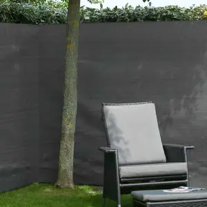 Nature Garden Sight Break Fencing PE Anthracite / 500cm H x 150cm W