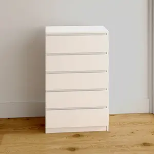 Tonya 5 Drawer 70cm Chest of Drawers White