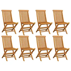 Berkfield Folding Garden Chairs 8 pcs Solid Teak Wood