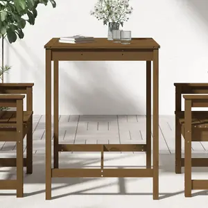 Berkfield Garden Table Honey Brown 82.5x82.5x110 cm Solid Wood Pine