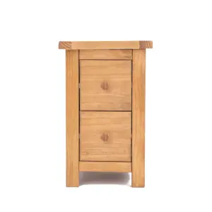 Lugo 2 Drawer Petite Bedside Table Wood Knob