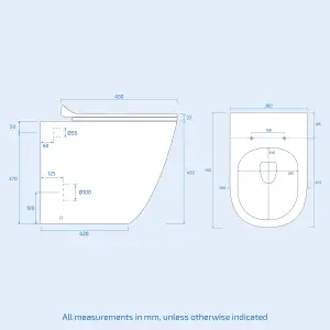 Nes Home Rimless Round Back To Wall Pan with Soft Close Toilet Seat