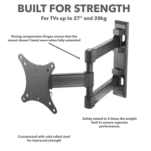 iTech Mount 13" to 27" Full Motion Double Arm TV Wall Mount Bracket