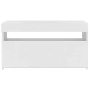 vidaXL TV Cabinet with LED Lights White 75x35x40 cm