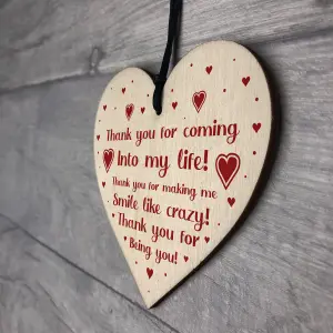 Thank You Gift For Husband Wife Boyfriend Girlfriend Wood Heart Love Plaque