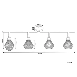 4 Light Metal Ceiling Lamp Copper VOLGA