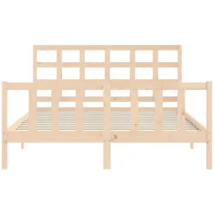 Berkfield Bed Frame with Headboard 160x200 cm Solid Wood