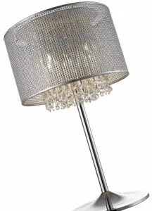 Luminosa Spring 4 Light Table Lamp Silver, Crystal Glass, G9