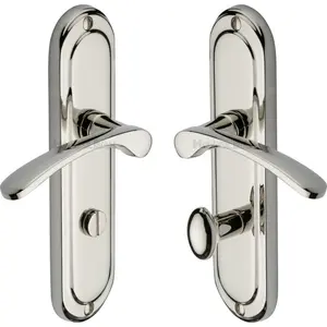 Heritage Door Handle for Bathroom Ambassador Design Polished Nickel