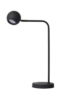 Lucide Comet Modern Rechargeable Floor reading lamp - Battery - LED Dim. - 1x3W 2700K - 3 StepDim - Black