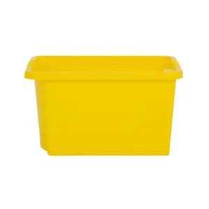 Wham 4x Stack & Store 30L Yellow Plastic Storage Boxes. Home, Office, Classroom, Playroom, Toys, Books. L45.5 x W35 x H25cm