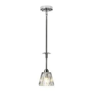 Elstead Agatha 1 Light Ceiling Pendant Light Polished Chrome IP44, G9