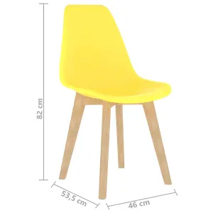 Berkfield Dining Chairs 2 pcs Yellow Plastic