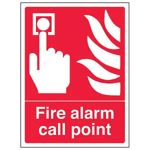 FIRE ALARM CALL POINT Safety Sign - 1mm Rigid Plastic 150x200mm