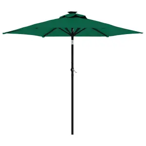 Berkfield Garden Parasol with Steel Pole Green 225x225x212 cm