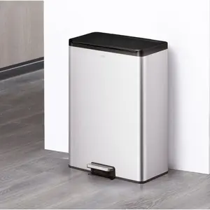 Steel Step On Multi-Compartment Rubbish & Recycling Bin - 40L Silver