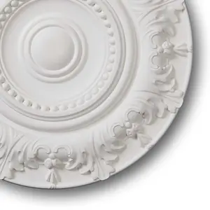 M67 Ceiling Rose - Medallion Lightweight Resin Traditional Classic Light Chandelier Feature Paintable Ceiling Centre 50cm