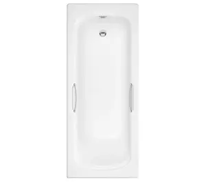 SunDaze 1500 x 700mm Gloss White Acrylic Twin Grip Anti-Slip Straight Bath Single Ended