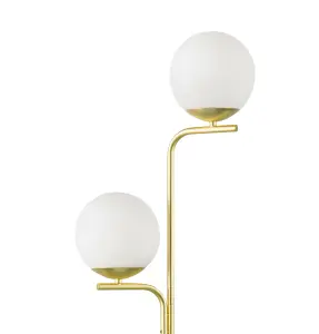 GoodHome Baldaz Brass effect Floor light