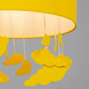 Litecraft Clouds Mobile Easy Fit Yellow Glow Kids Lamp Shade