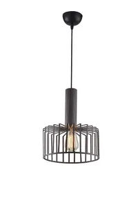 Luminosa DAYTON Wire Frame Pendant Ceiling Light Bronze 25x26.8cm