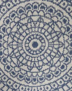 Reversible Round Area Rug 140 cm Blue YALAK