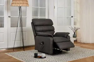 Blair Electric Recliner Lift And Tilt Riser Armchair Air Leather, Grey