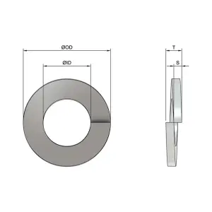 M8 Square Section Spring Locking Washers Stainless Steel A2 304 DIN 7980 Pack of 20