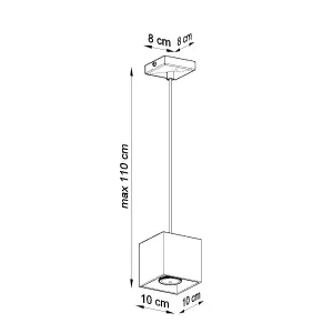 Quad Aluminium Black 1 Light Classic Pendant Ceiling Light