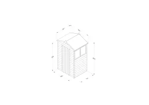 4LIFE Apex Shed 4x3 - Single Door - 2 Windows