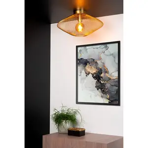 Lucide Mesh Modern Flush Ceiling Light 45cm - 1xE27 - Matt Gold, Brass