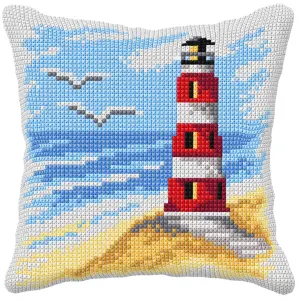 CUSHION LIGHTHOUSE - Cross Stitch Kit: Cushion: Large: Lighthouse Cushion - Orchidea