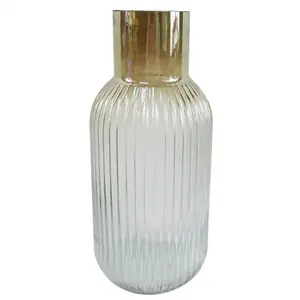 34cm Ridged Ombre Glass Vase Large