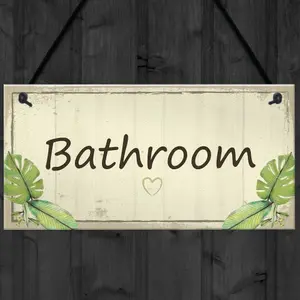 Red Ocean Bathroom Sign Men And Women Bathroom Loo Toilet Door Sign Shabby Chic Wall Plaque Home Decor