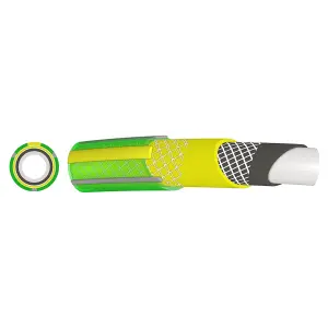 Garden Hose Pipe, 1 m / 3.2 ft Long + 2 x Connectors, Reinforced 6 Layer Non-Toxic 1/2" Watering Irrigation Hosepipe (Green)