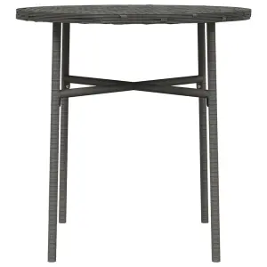 Berkfield Tea Table Grey 45 cm Poly Rattan