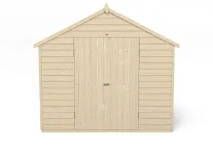 Forest Garden Overlap 12x8 ft Apex Wooden 2 door Shed with floor & 6 windows - Assembly service included