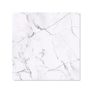 White Marble Effect Premium Glass Kitchen Splashback W700mm x H750mm