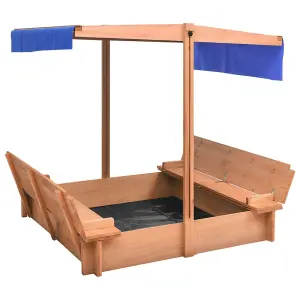 Berkfield Sandbox with Roof Firwood 112x112x112 cm