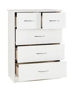 Nevada 3+2 Drawer Chest White Gloss