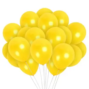 Globos Latex Metallic Balloons (Pack of 10) Yellow (One Size)