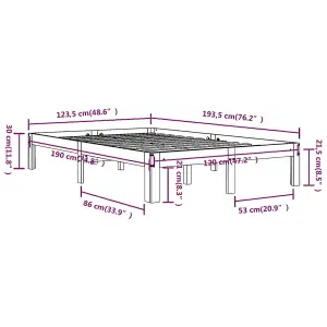 Berkfield Bed Frame Solid Wood 120x190 cm Small Double