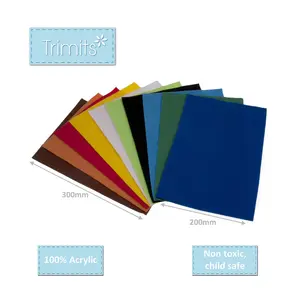 VALUE FELT PACK - Felt: Acrylic: 10 Piece: 30 x 20cm: Assorted Cols - Trimits