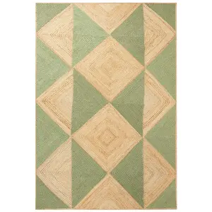 Jute Area Rug 200 x 300 cm Beige and Green CALIS